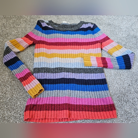 GAP Sweaters - Rare! Gap Crazy Stripe sweater Sm 45% merino wool metallic threads
